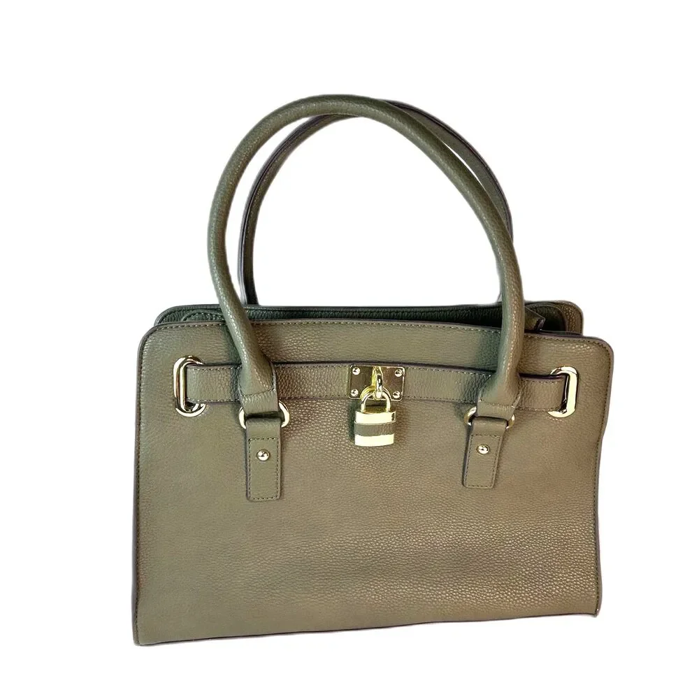 Charming Charlie NWOT Olive Pebble Faux Leather Structured Satchel Bag